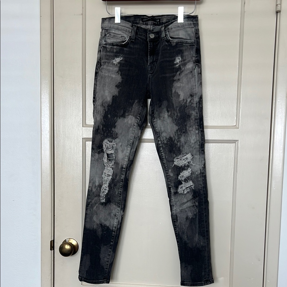 J Brand Black and Gray Skinny Jeans BLACK DEST